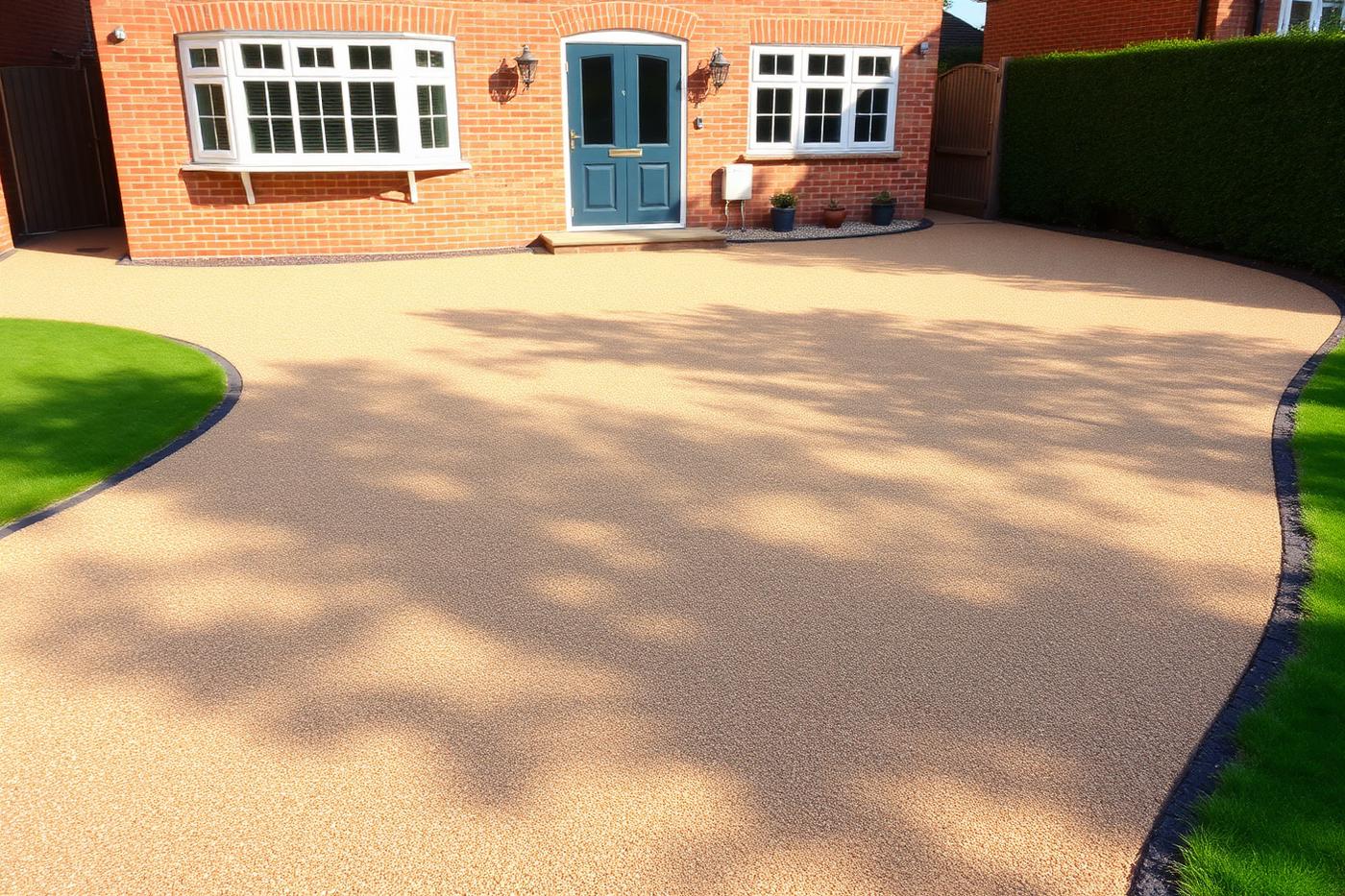 After: cracked concrete driveway transformed into resin bound driveway