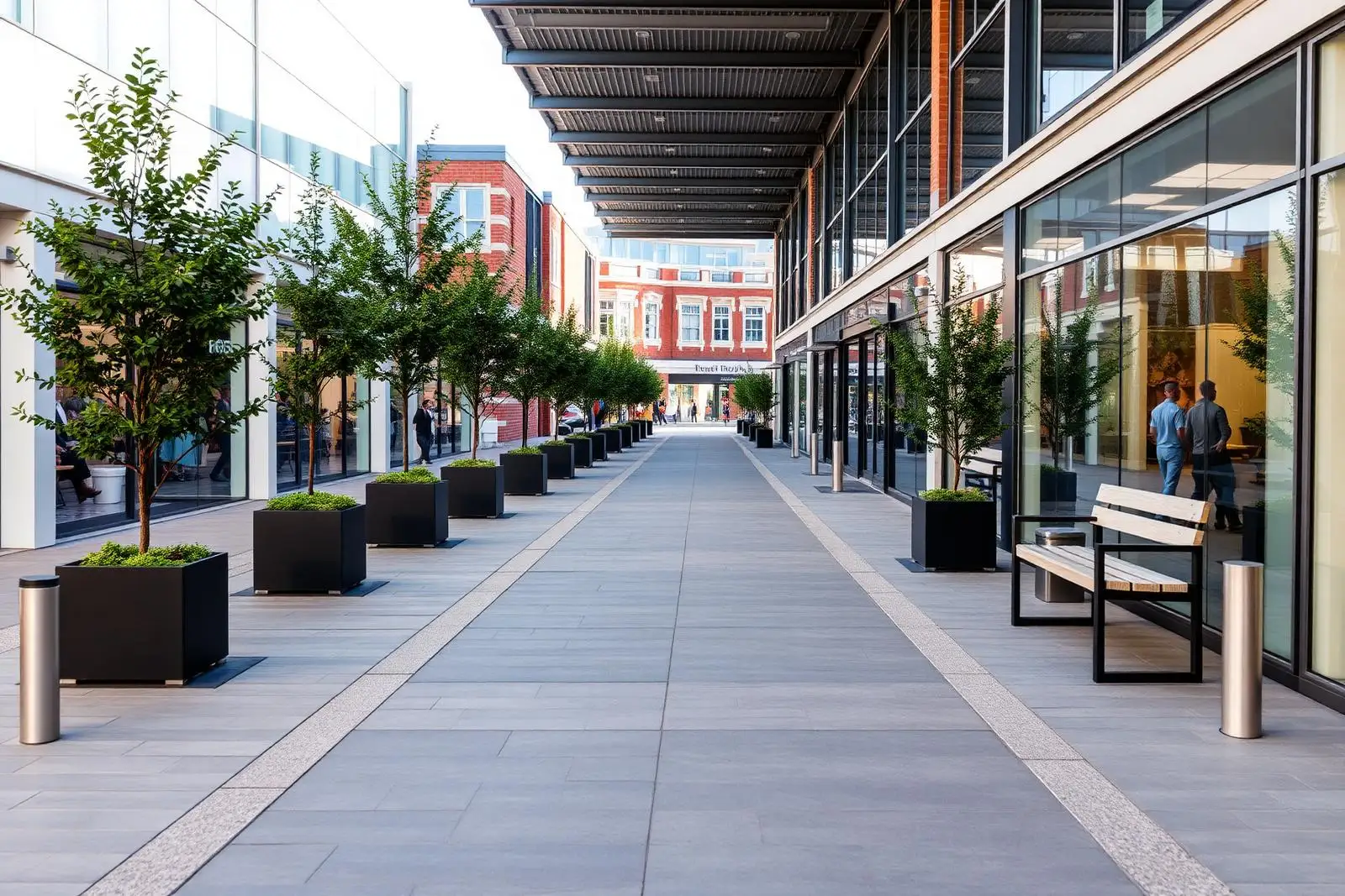 Slate Grey retail park walkway — Manchester