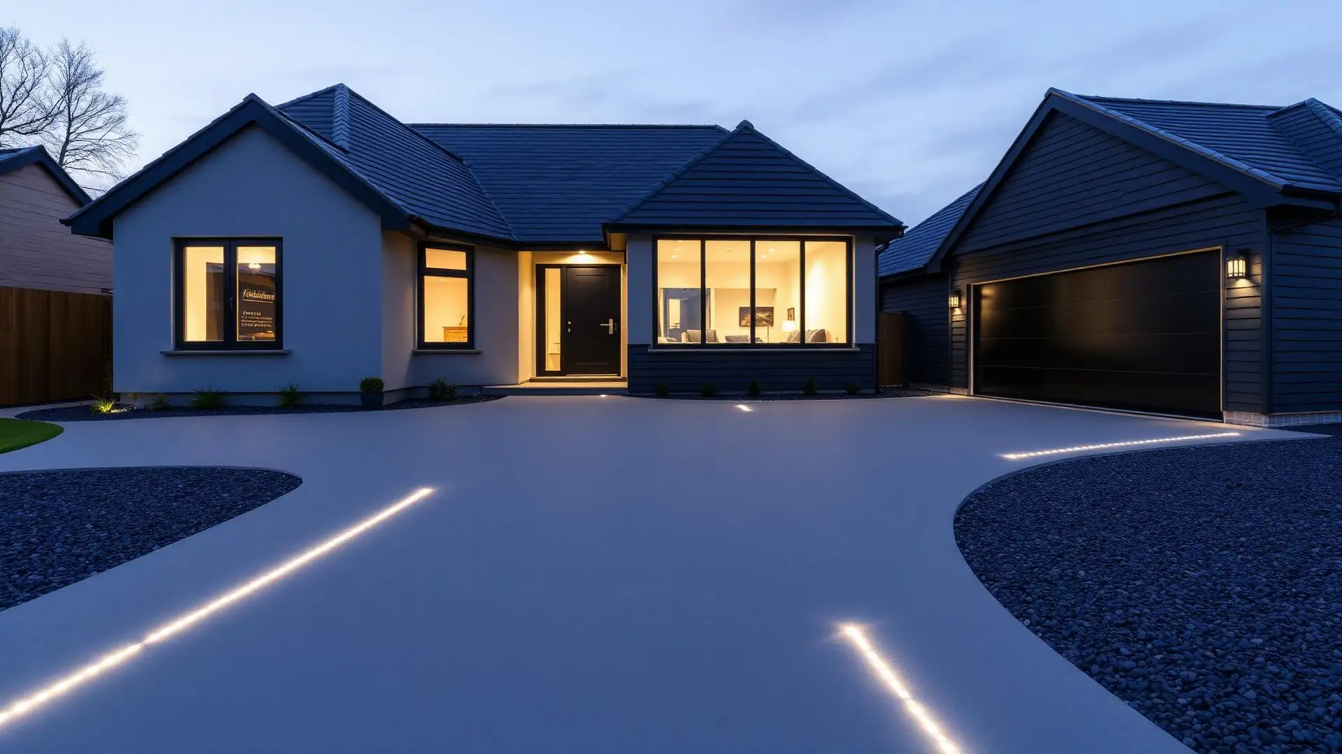 Nordic Grey new-build with LED inlay — Solihull, West Midlands