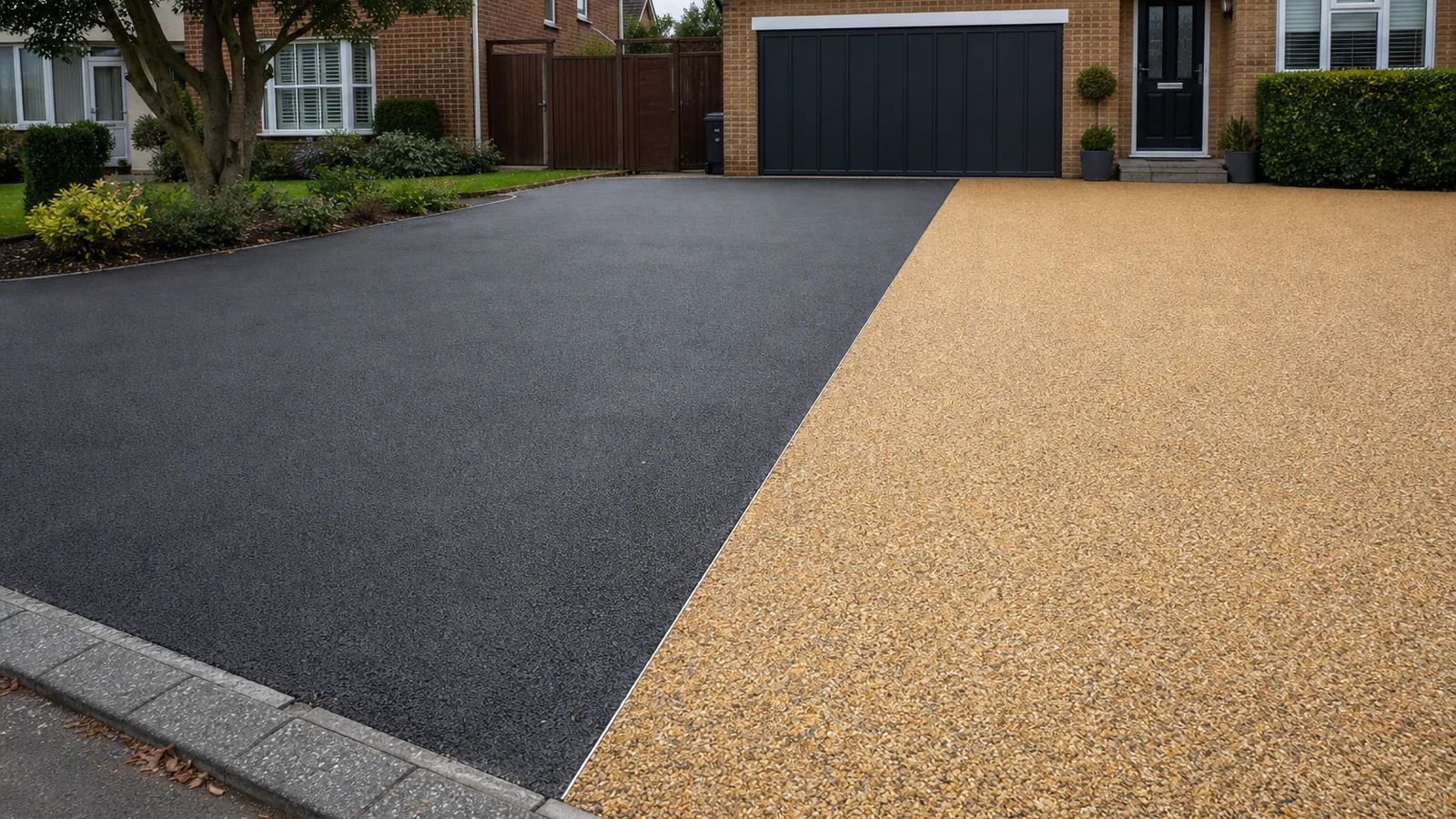 Resin bound driveway compared with a traditional tarmac driveway